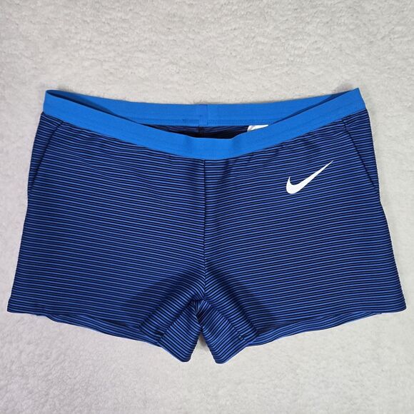 Nike Pants - Nike Pro Elite Track Field Tights Shorts Blue Womens XL Made In USA AO8486-000